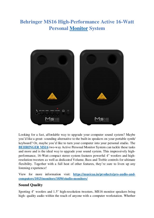behringer monitor ms16