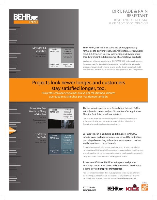 BEHR MARQUEE Product Sheet behr-marquee-product-sheet