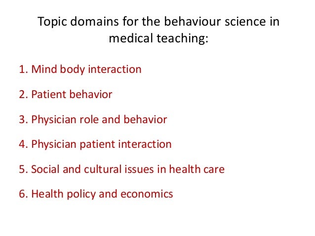 Behavioral Science In Medicine -