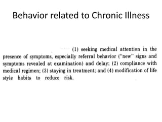 Behavior related to Chronic Illness
 