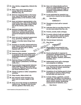 Behavior Evaluation Scale _ Fourth Edition | PDF