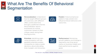 What Are The Benefits Of Behavioral
Segmentation
 