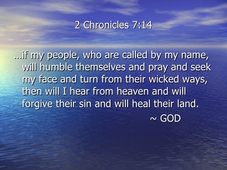 Be Humble Pray Seek And Turn 2 Chron 714