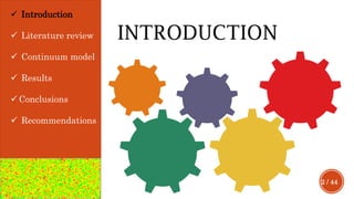 2 / 44
 Introduction
 Literature review
 Continuum model
 Results
 Conclusions
 Recommendations
INTRODUCTION
 