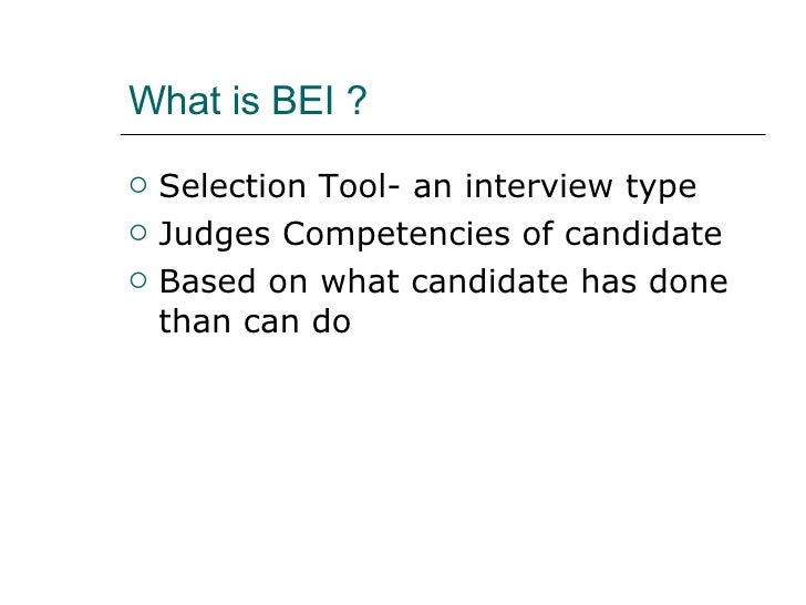 behavioural based interviewing