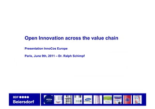 Open Innovation across the value chain

Presentation InnoCos Europe

Paris, June 9th, 2011 – Dr. Ralph Schimpf
 