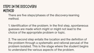 Comprehensive Guide to the Discovery Learning Method in Education | PDF