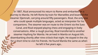 Hayfong Jose Rizal's European Tour and Return to Calamba: A Historical Journey ...
