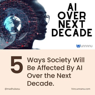 Ways Society Will
Be Affected By AI
Over the Next
Decade.
hire.unnanu.com
5
@madhubasu
 
