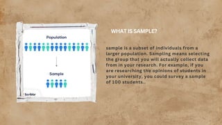 Concept of Population and Sample / Research methodology | PDF