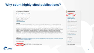 Why count highly cited publications?
21
 