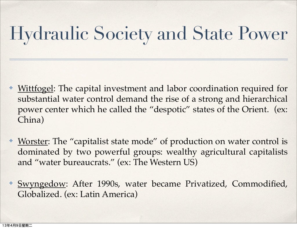 Hydraulic Society and State Power