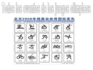 Todos los eventos de los juegos olimpicos