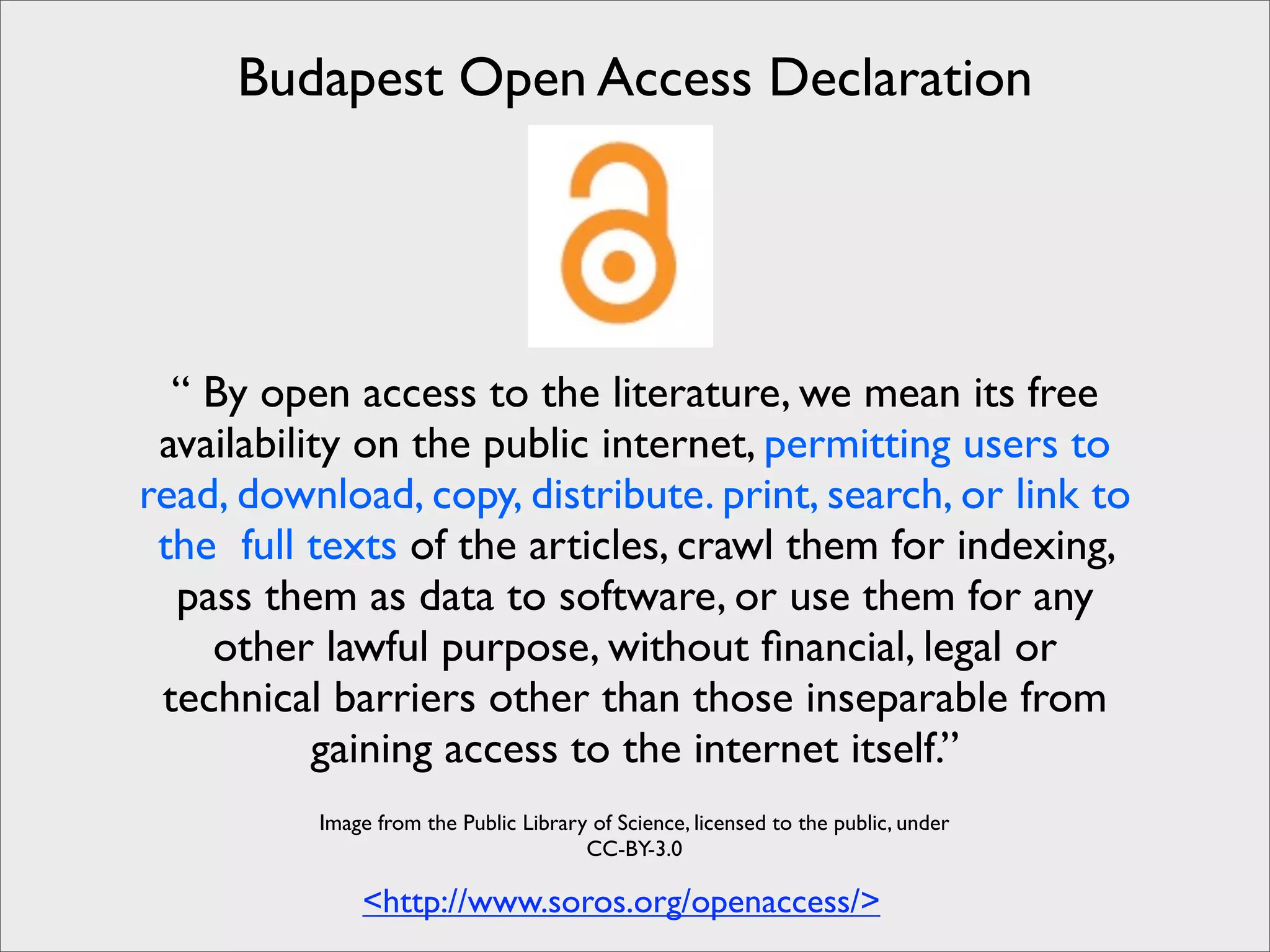 Building the Research Web - Open Access Content