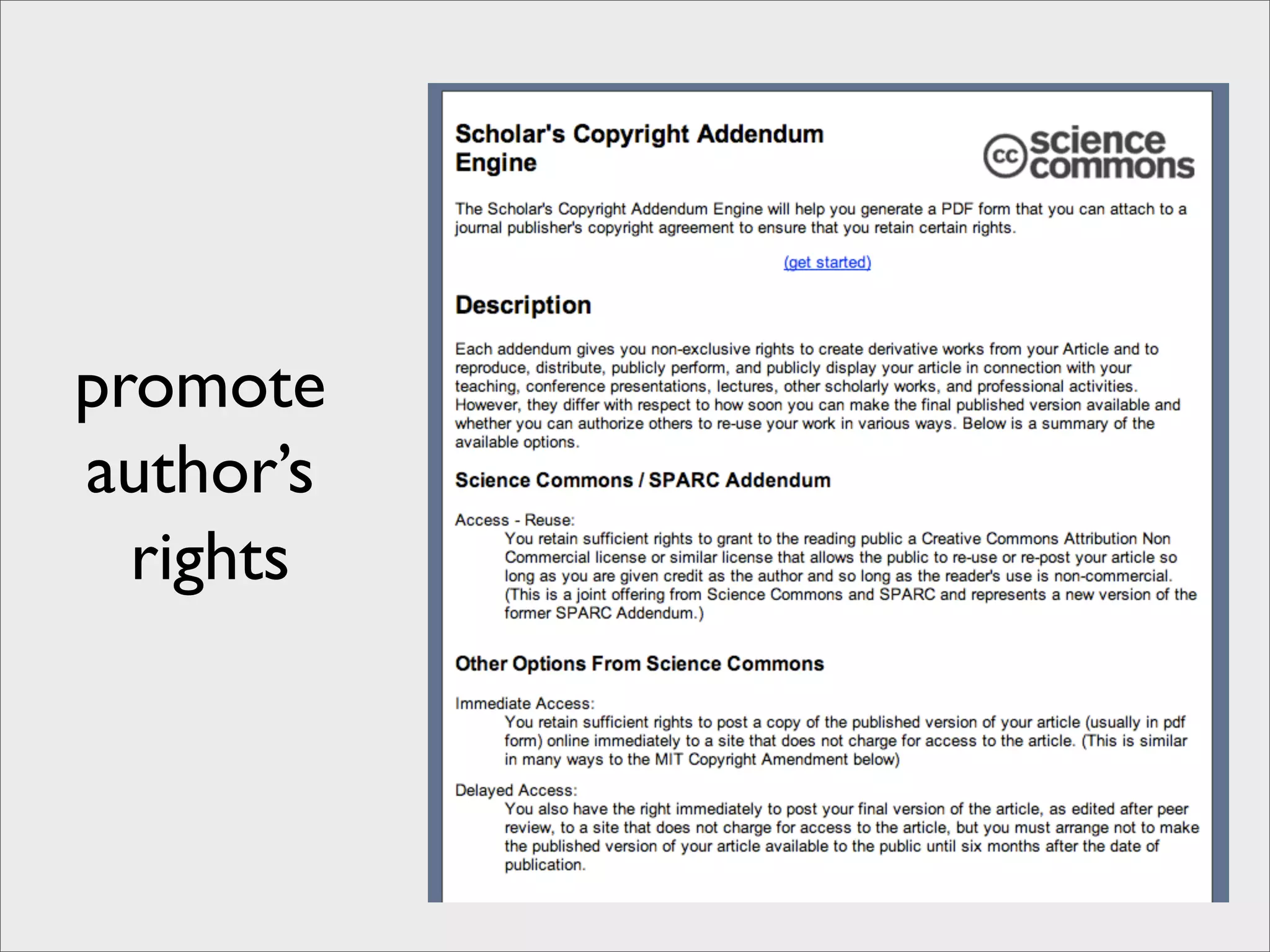 Building the Research Web - Open Access Content