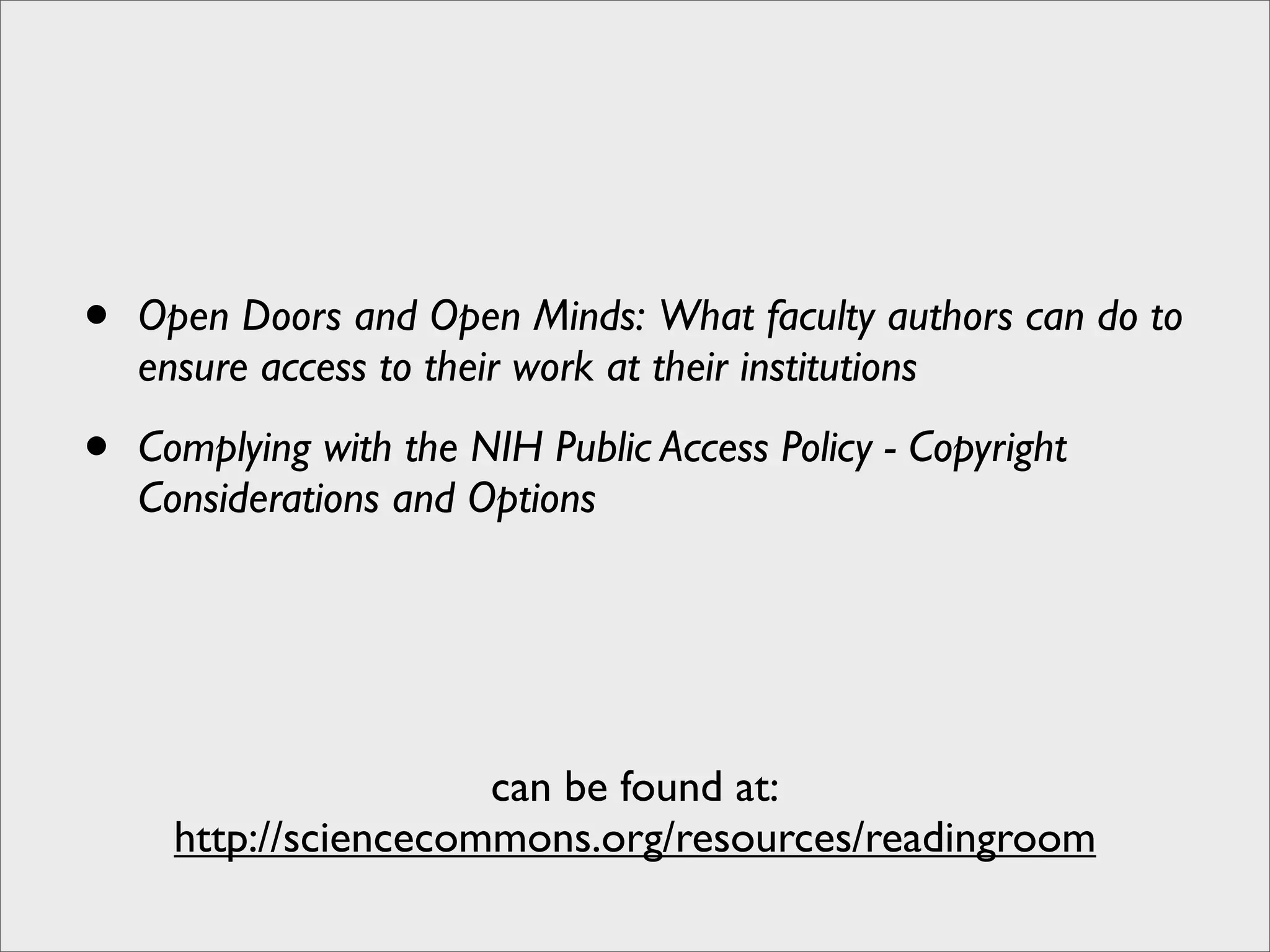 Building the Research Web - Open Access Content
