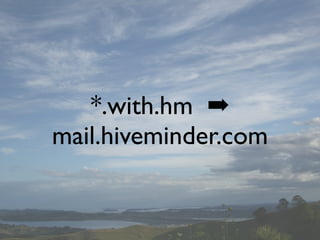 *.with.hm ➡
mail.hiveminder.com
 