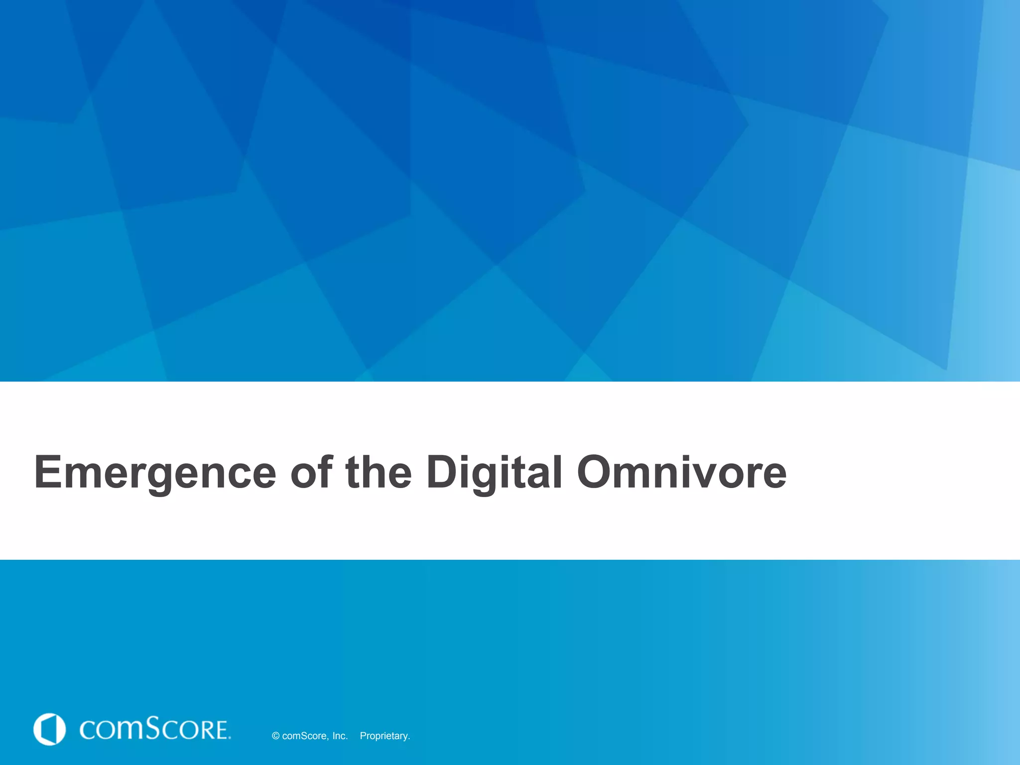 © comScore, Inc. Proprietary.© comScore, Inc. Proprietary.
Emergence of the Digital Omnivore
 