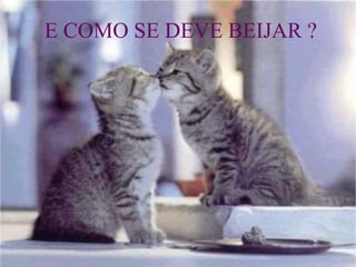 E COMO SE DEVE BEIJAR ?
 