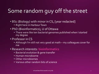 bioinformatics
oh and btw Elvira works in my lab
 