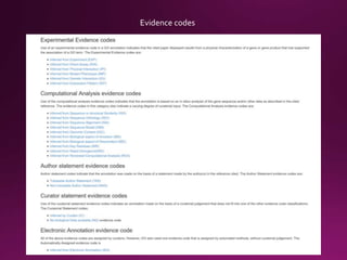 Evidence codes
 