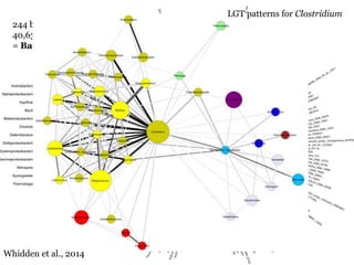 244 bacterial genomes 
40,631 gene trees 
= Bacterial SPR supertree 
LGT patterns for Clostridium 
Whidden et al., 2014 
 