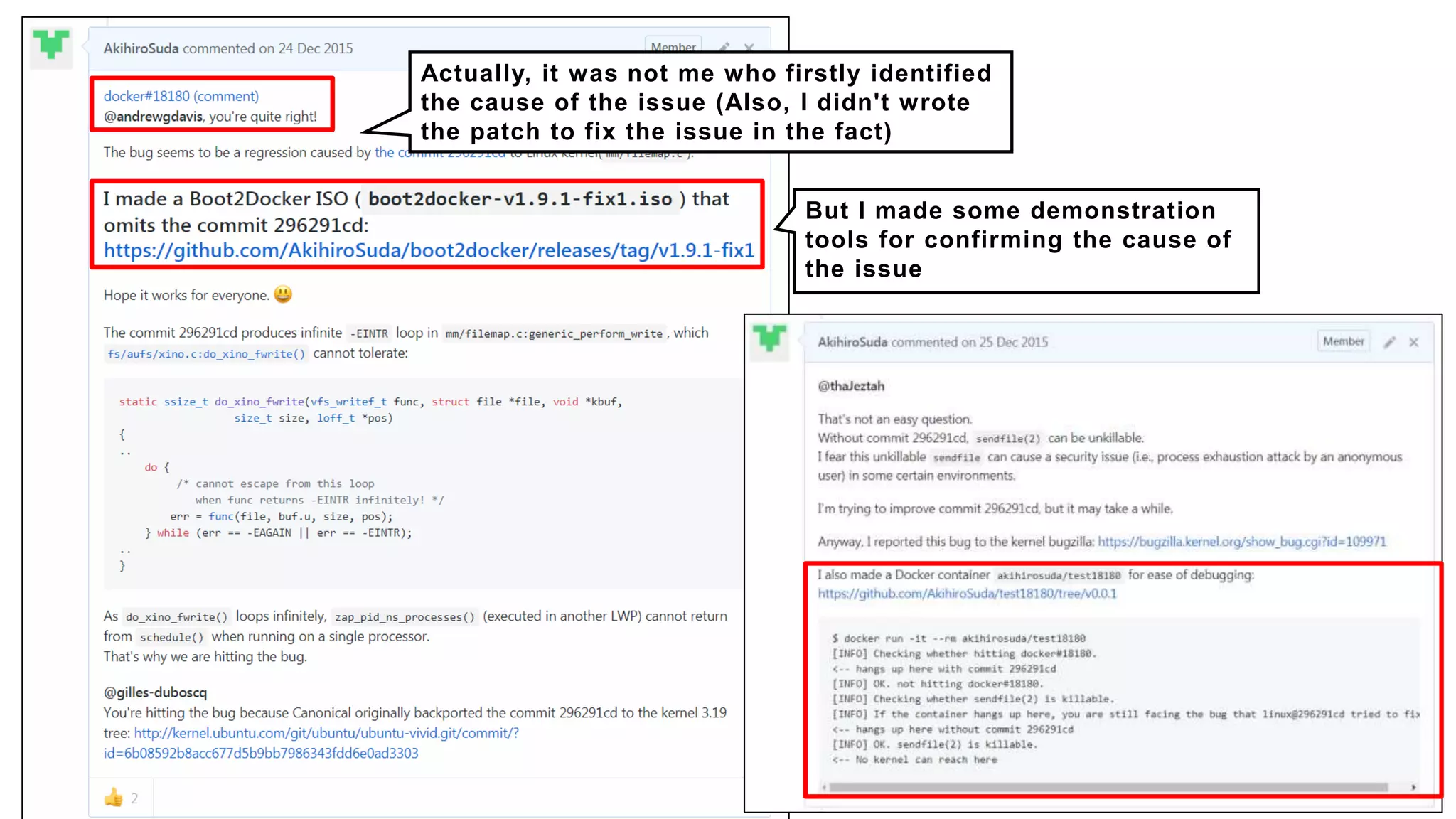 Actually, it was not me who firstly identified
the cause of the issue (Also, I didn't wrote
the patch to fix the issue in the fact)
But I made some demonstration
tools for confirming the cause of
the issue
 
