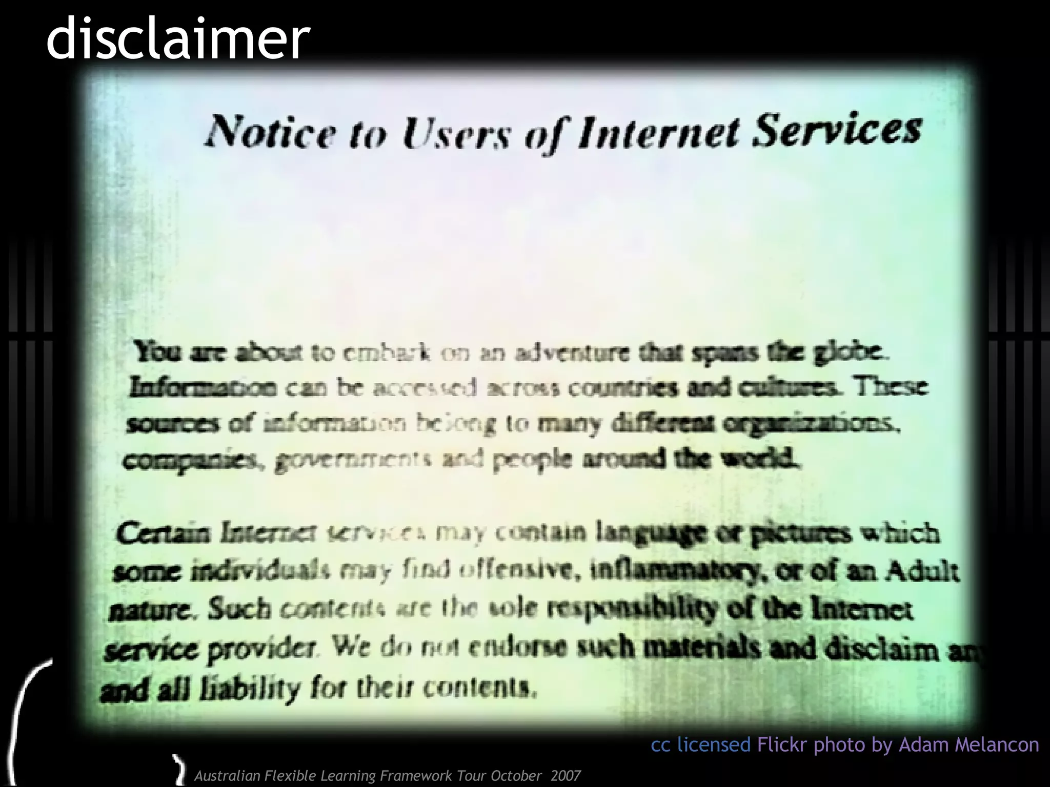 disclaimer cc licensed  Flickr  photo by Adam  Melancon 