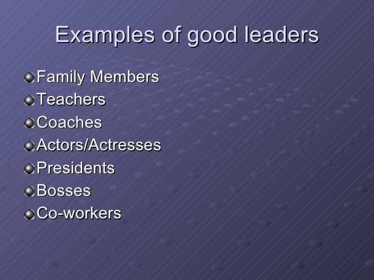 being a leader