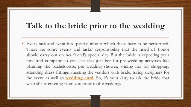 maid of honor list