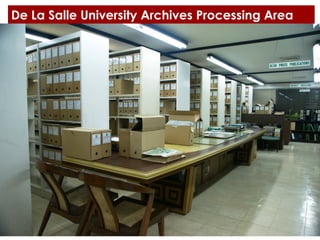 De La Salle University Archives Processing Area

 