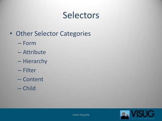 SelectorsOther Selector CategoriesFormAttributeHierarchyFilterContentChild