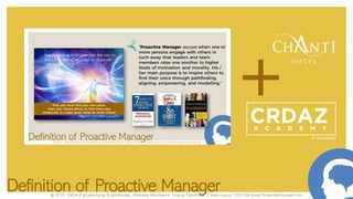 Being a Proactive Manager