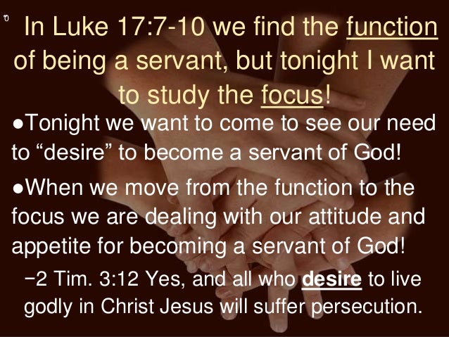 Being A Servant Of God