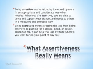 Being assertive vs. being aggressive | PPTX