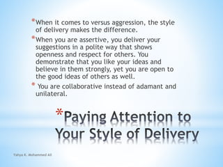 Being assertive vs. being aggressive | PPTX