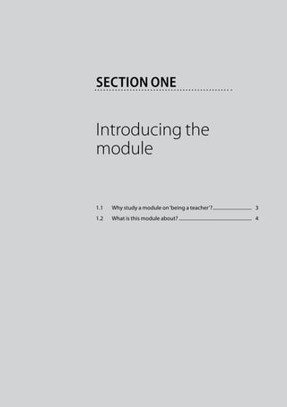 Being a Teacher: Section One - Introducing the module | PDF