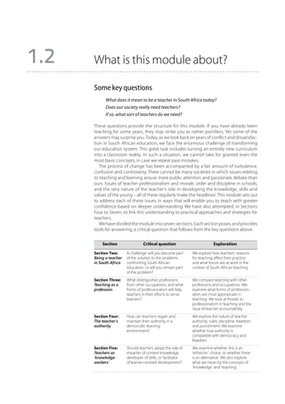 Being a Teacher: Section One - Introducing the module | PDF