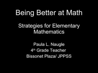 Being Better at Math | PPT