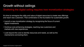 Growth without ceilings
Shattering the digital ceiling requires new monetization strategies
Copyright © 2015 Accenture All...
