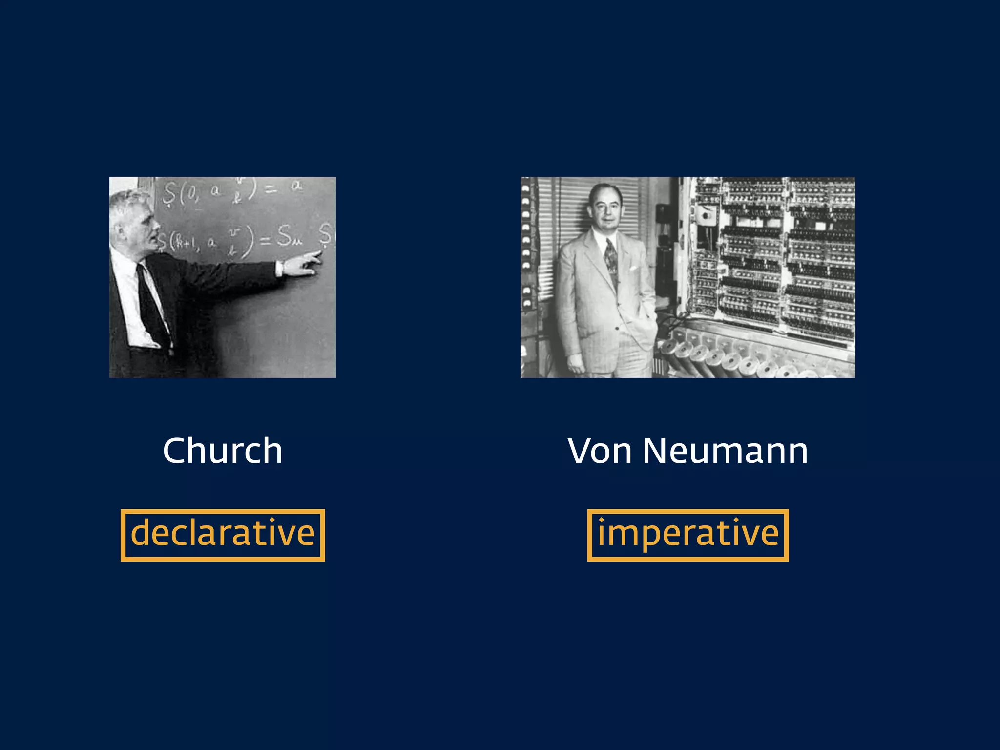 Church Von Neumann
declarative imperative
 