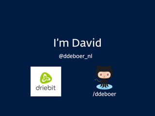 I’m David
/ddeboer
@ddeboer_nl
 