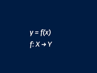 y = f(x)
f: X → Y
 