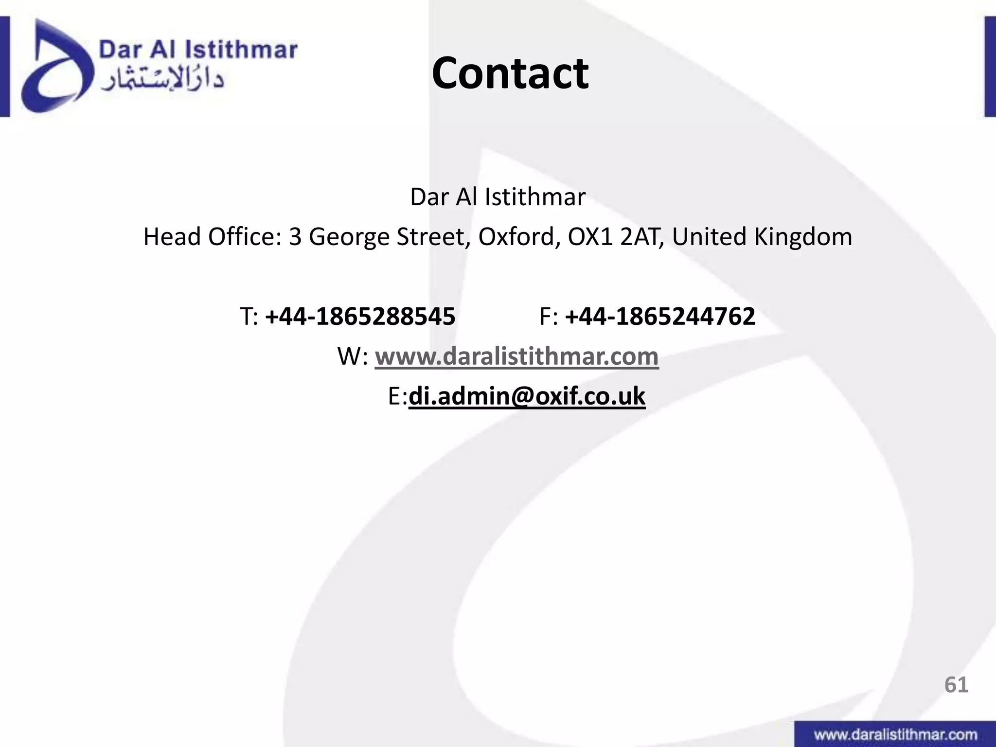 What are we doing?Maqasid Al-Shari’a CSR Survey and Awards	(Dar Al Istithmar-Dinar Standard-AAOIFI) Oxford Islamic Micro-Finance Project57