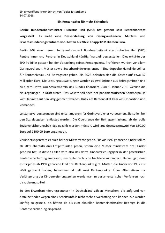 Beitrag Ein Rentenpaket Fur Mehr Sicherheit