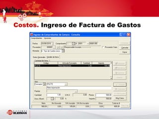 Costos. Ingreso de Factura de Gastos
 