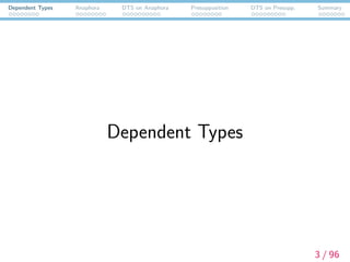 Dependent Type From Dependent Types to Natural Language Semantics | PDF