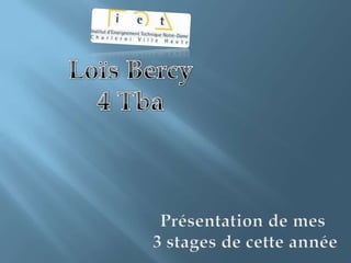 Loïs Bercy 4 Tba Présentation de mes  3 stages de cette année 