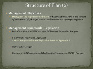 Belair National Park - Plan of Management | PDF