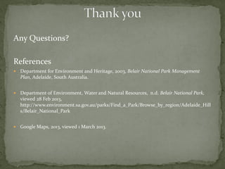 Belair National Park - Plan of Management | PDF